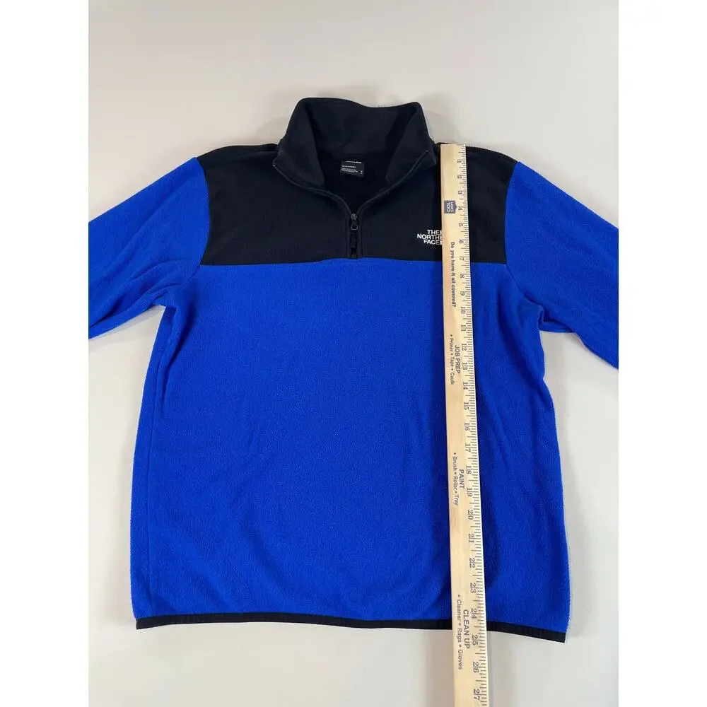 The North Face Black & Blue Colorblock Quarter Zip White Logo Size M